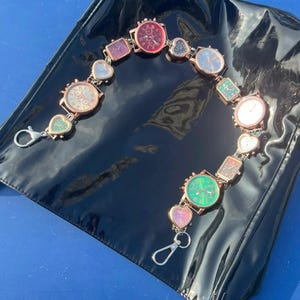 Colorful Watch Face Charm Chain – Vintage Statement Watch Chain for Bags or Waist – Chic Wristwatch Dials Bagchain - Gift for Her