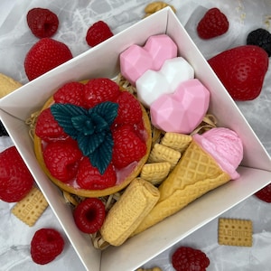 Unique Gift with Soap, Non-Edible Soap, Small Handmade Gift Box, Realistic Food-Shaped Soap
