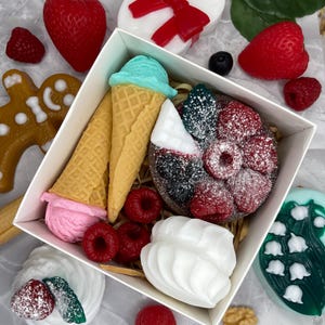 Lebensmittelseifen-Geschenkset: Beerentörtchen, Eiscreme, Himbeere, Marshmallow