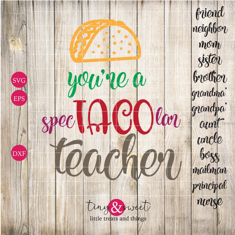 Download You're a specTACOlar teacher SVG DXF cut file pot holder | Etsy