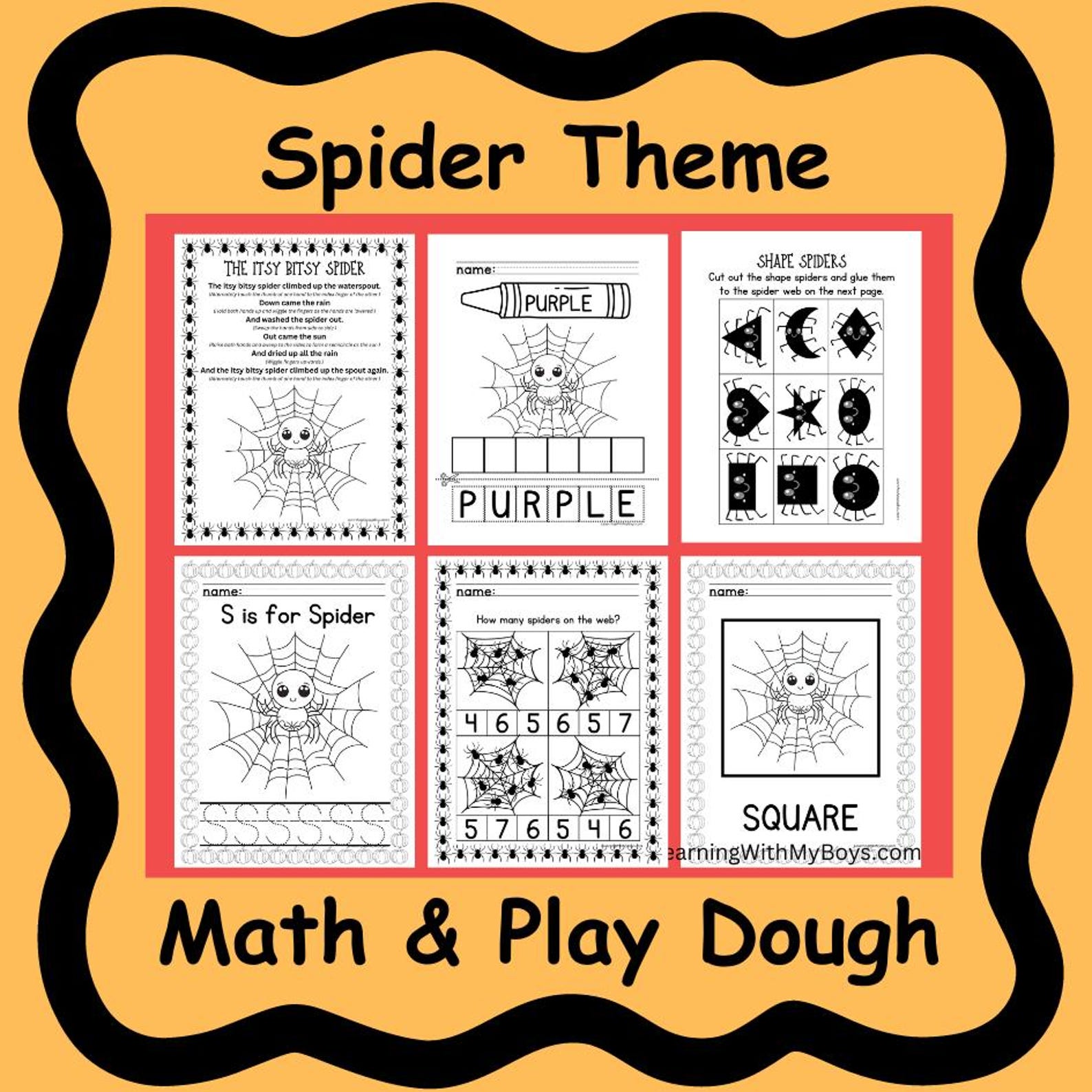 Fall Fun Spider Halloween Preschool /toddler Math & Literacy Activity ...