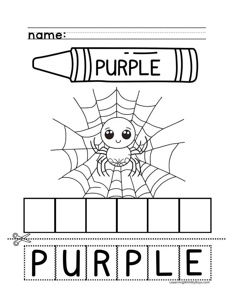 Fall Fun Spider Halloween Preschool /toddler Math & Literacy Activity ...