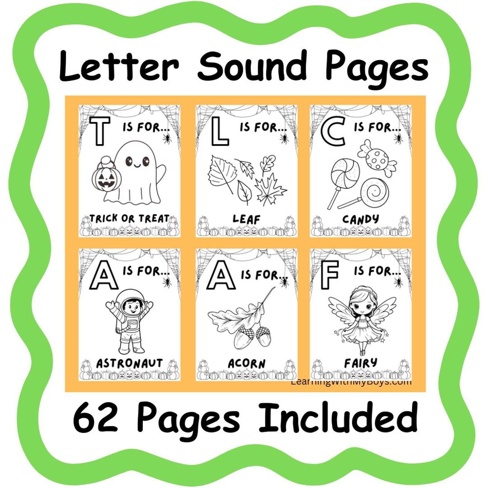 Preschool I SPY Halloween Alphabet Coloring Pages Fall Autumn Long ...