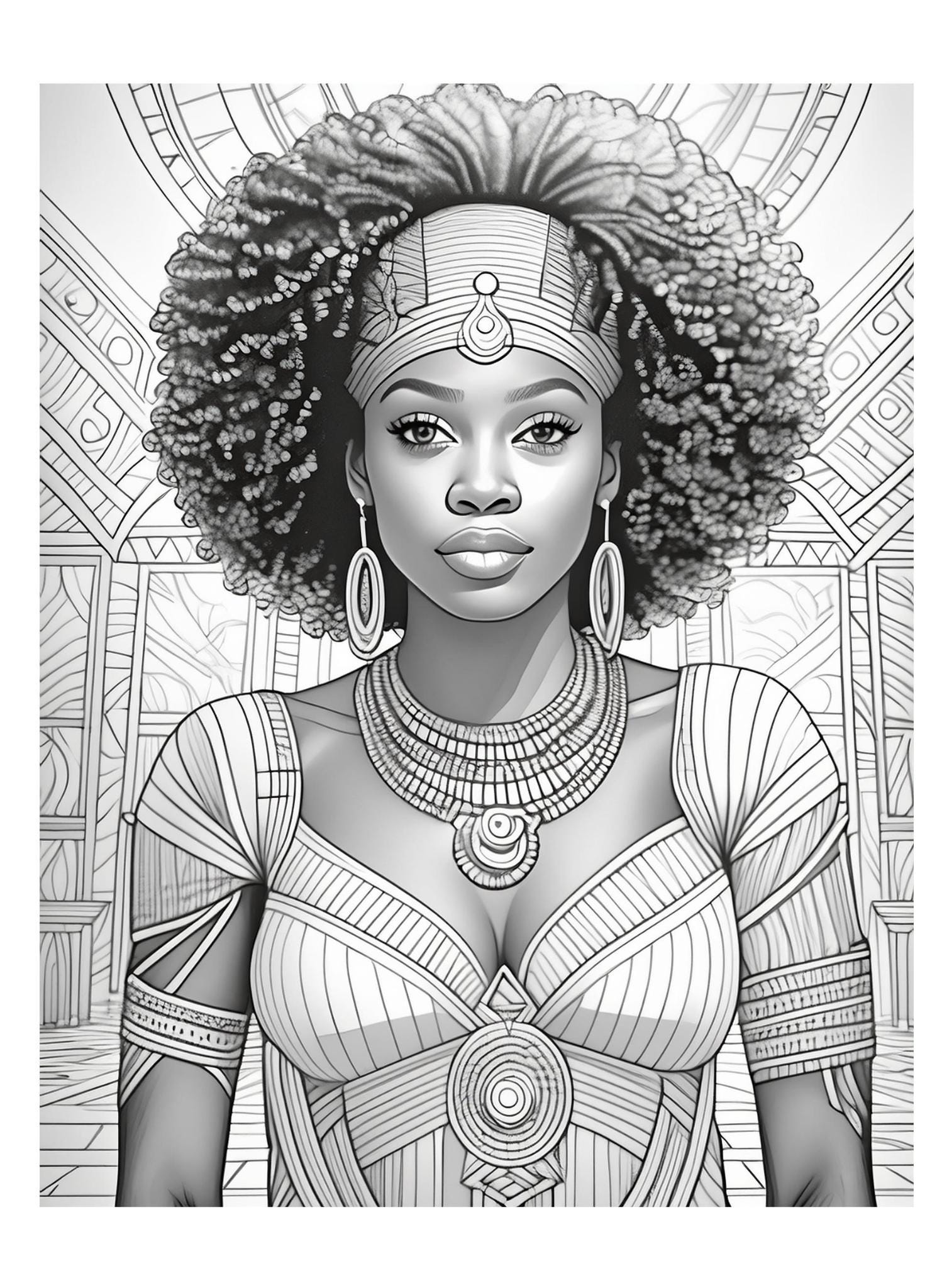 Afro Adult Coloring Book Page - Etsy