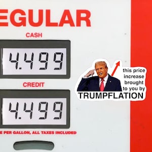 This Price Increase Brought To You By Trumpflation Anti-Trump Tariff Inflation Stickers for Grocery Store, Gas Pump Tarriff Tarrif