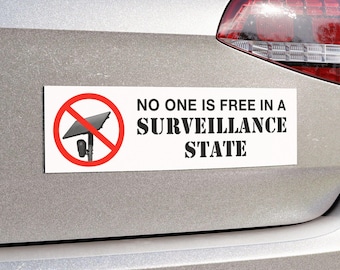 Surveillance State Anti Flock License Plate Camera Bumper Sticker / Car Magnet - AI Tracking Spying