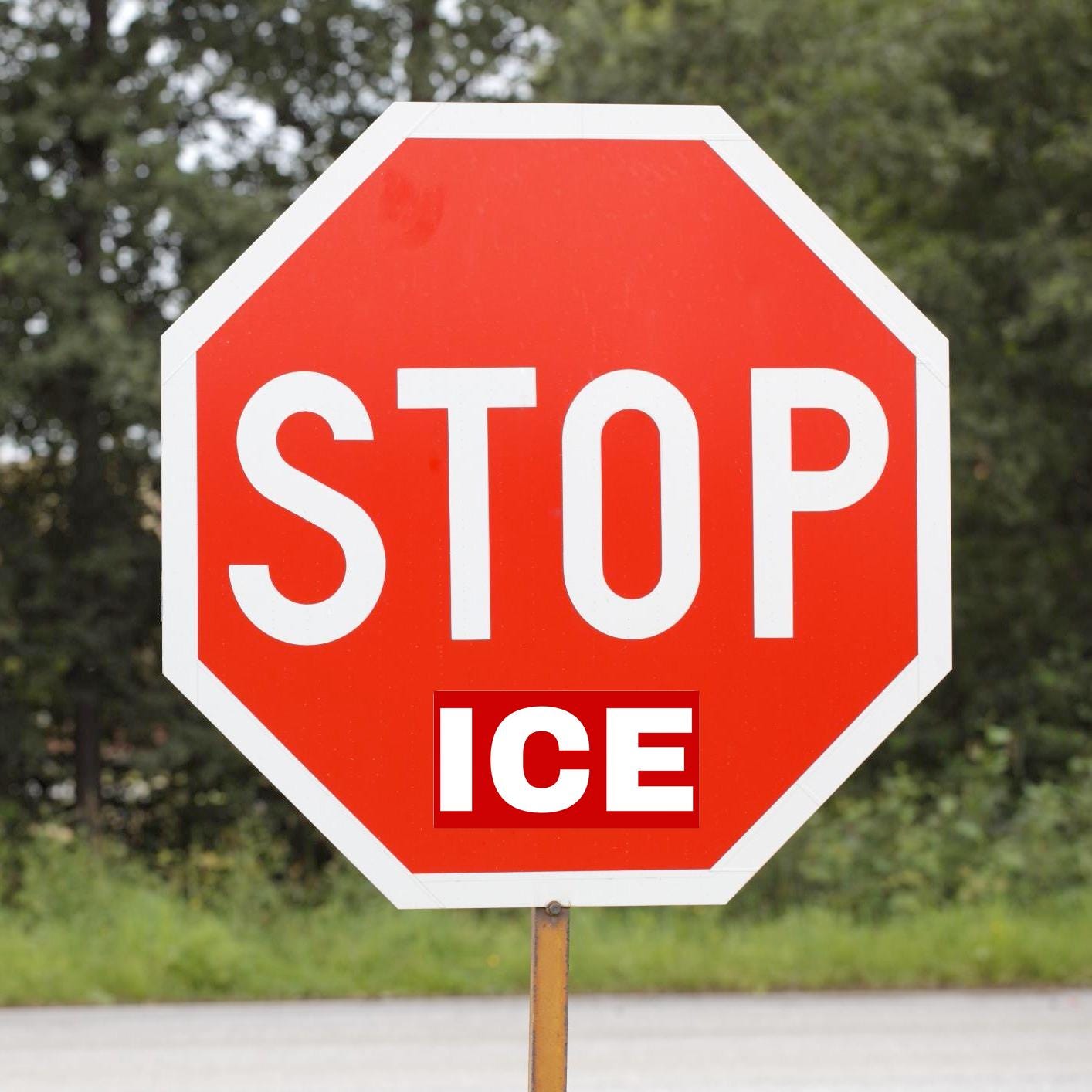 Stop ICE Red Sticker That Happens to Be the Same Shade of Red as a Stop ...