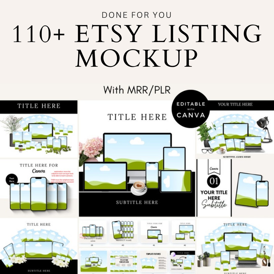 Etsy Listing Mockup Templates | 110+ Canva Shop Mockups (PLR & MRR) - Etsy