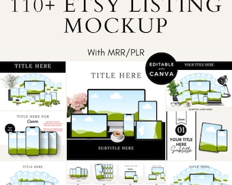 Etsy Listing Mockup Templates | 110+ Canva Shop Mockups (PLR & MRR)