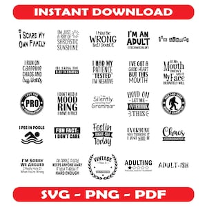 Funny Svg Bundle, Sarcasm Svg Bundle, Sarcastic Bundle Svg, Sarcastic Svg Bundle, Sarcastic Sayings Svg Bundle, Sarcastic Quotes Svg, Png