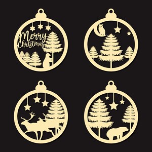 Christmas Ornament SVG bundle  Layers Ornament Laser Cut Files Christmas Balls Tree Decorations Craft Hanging Bauble Digital Download SVG