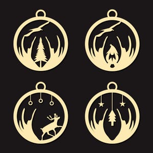 Christmas Ornament SVG bundle  Layers Ornament Laser Cut Files Christmas Balls Tree Decorations Craft Hanging Bauble Digital Download SVG