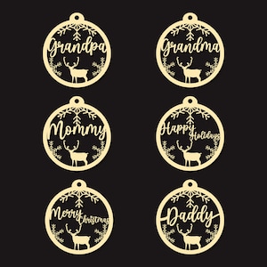 Christmas Ornament SVG bundle  Layers Ornament Laser Cut Files Christmas Balls Tree Decorations Craft Hanging Bauble Digital Download SVG
