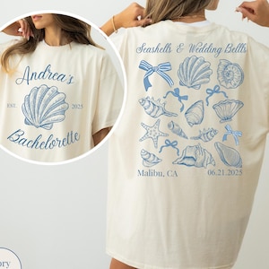 Custom Seashell Bachelorette Comfort Colors Shirt: Bridal Party Gift