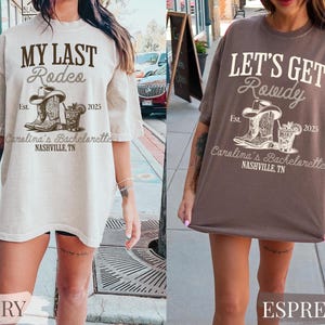 Custom Last Rodeo Bachelorette Shirts: Western Bridal Party, Front & Back Print