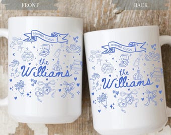 Personalized Wedding Mug With Names And Date, Bride And Groom Coffee Cup, Custom Mr And Mrs Gift For Couple, Bridal Shower Keepsake