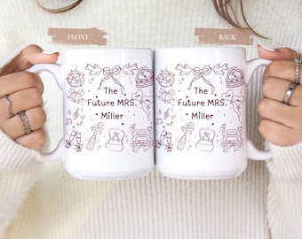 Personalized Future Mrs Mug For Fiancé Coffee Mug Gift For Bridal Shower Custom Gift Idea For Bride To Be Pink Mug For Future Mrs Custom Cup