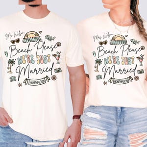 Mr and Mrs Shirts, Custom Couples Honeymoon Vacation Shirts, We&#39;re Just Married Shirt, Hubby Wifey Shirt, His & Hers Shirts, Honeymoon Tee