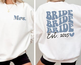 Aangepaste bruidsweater, sweatshirt bruid, bruid ronde hals, bruidscadeau, cadeau voor bruid, bruids douchecadeau, vrijgezellentrui