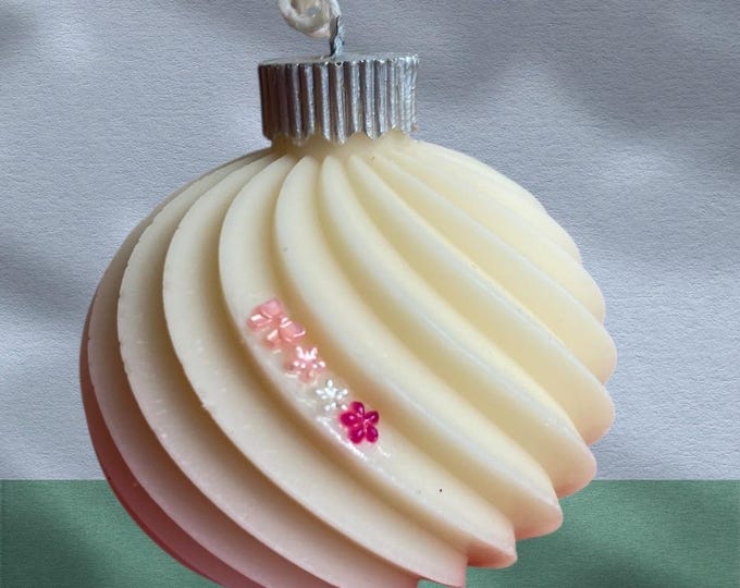 Christmas candle ball with beads, handmade