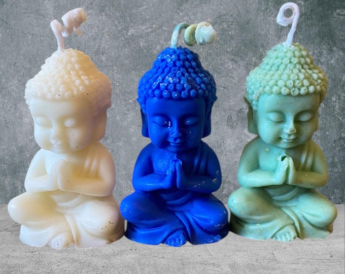 Buddha candle, 3- Buddha, soy wax handmade