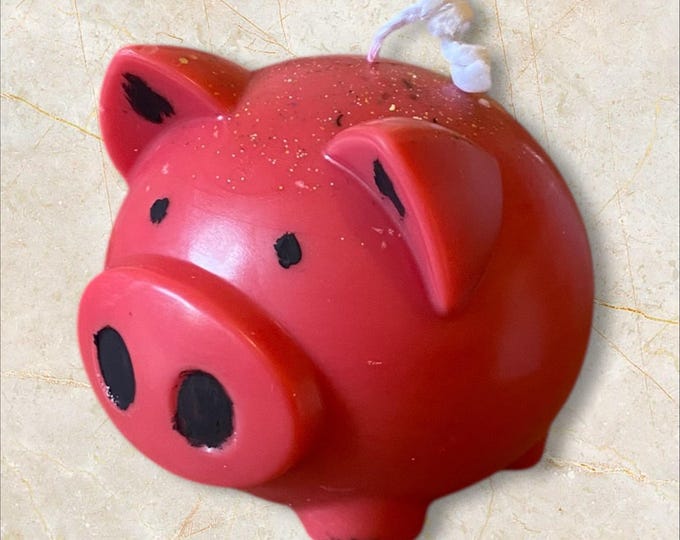 Pig candle, wax, handmade
