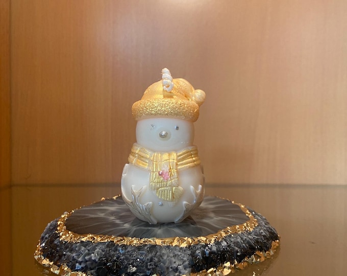 Handmade Christmas candle snowman with Christmas scent