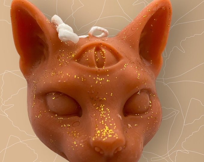 Soy Wax Candle with aromatic scent Mystical cat gift box included