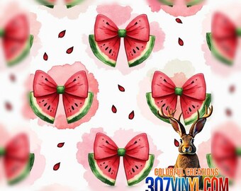 WATERMELON BOWS PATTERN Vinyl