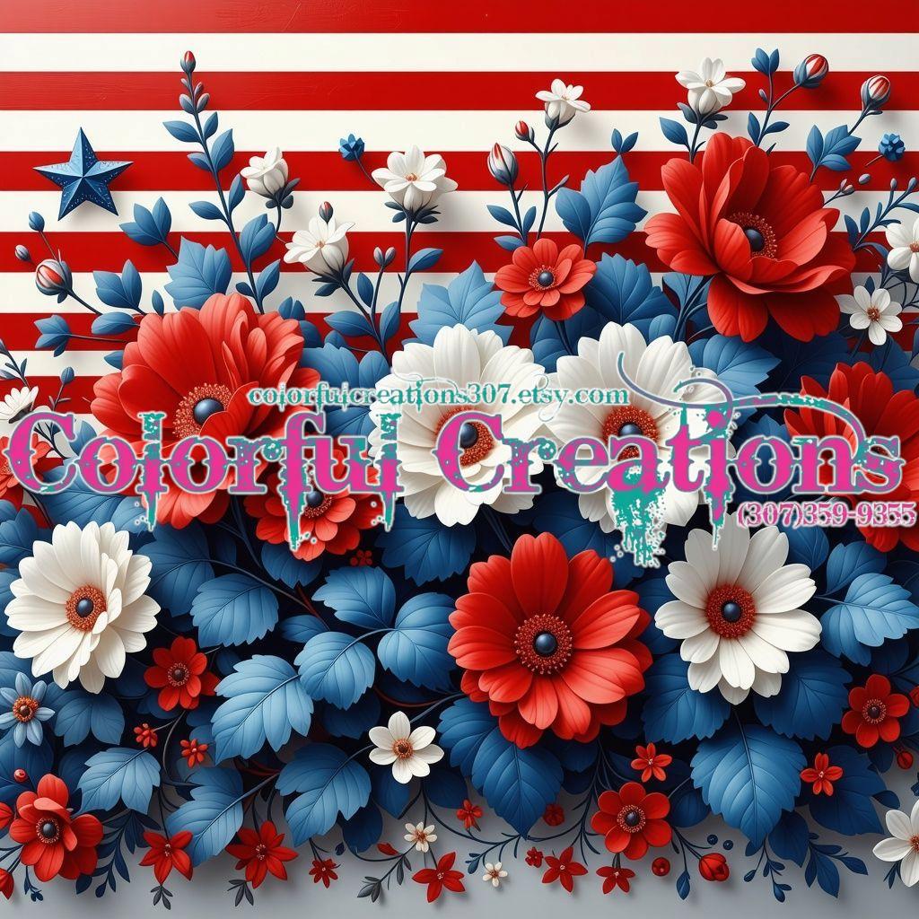 PATRIOTIC FLORAL PATTERN Vinyl