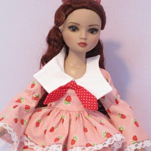 Sweet Strawberries, outfit made for Ellowyne Wilde doll by Tonnner, Jude designs pattern