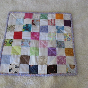 Patchwork doll quilt, 16-1/2 by 16-1/2, wall quilt or table quilt