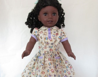 Vintage 30's style dress to fit 18 inch dolls similar to American Girl Dolls