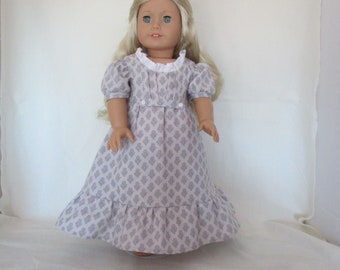 Gray Tea with the Governess dress fits 18 inch dolls, Keepers Dolly Duds pattern