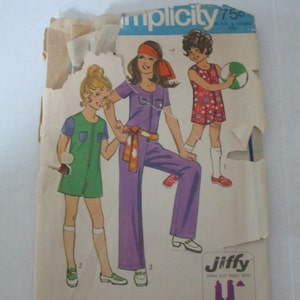 Vintage Simplicity Sewing Pattern, Girls size 4, jumpsuit
