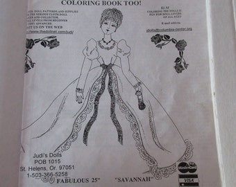 Doll Pattern Catalog that is a Coloring Book also, Judi's Dolls