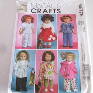 Doll Clothes Sewing Pattern McCall&#39;s Craft, no. 5775, 2008