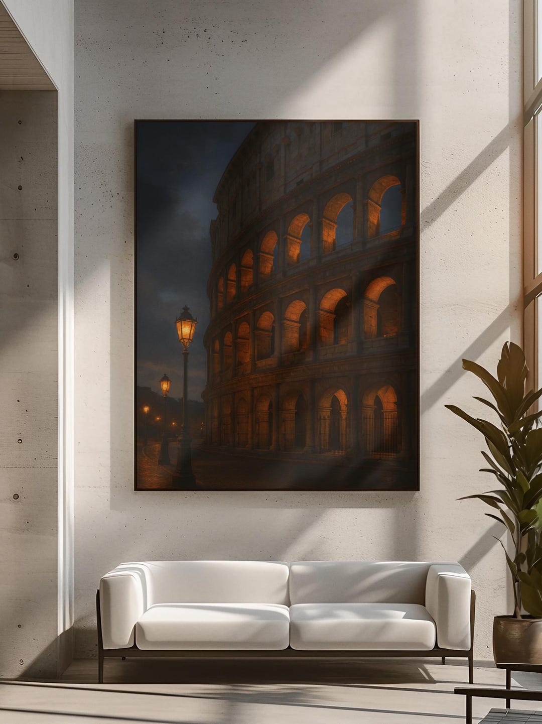 Colosseum Rome Italy Wall Art Canvas Print Ancient Roman Architecture ...
