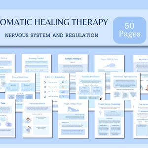 Somatic Therapy Worksheets, Somatic Healing Workbook, Nervous System Regulation, Somatic Psychotherapy Exercises, Sensory Awareness Trauma