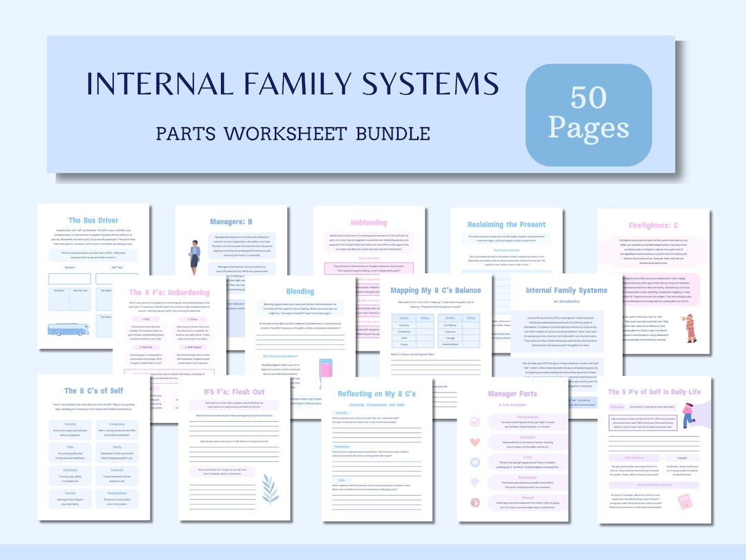 Internal Family Systems Worksheets IFS Workbook Parts Mapping