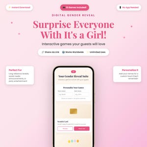 Gender Reveal Games Digital Download, 10 Interactive Baby Reveal Games, Virtual Gender Reveal Party Games, Instant Download Boy or Girl