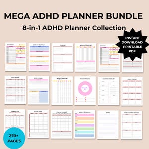 ADHD Digital Planner, Adhd Planner Adult, Adhd Planner Printable, ADHD Productivity Planner, adhd daily planner, adhd life planner PDF