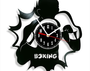 Reloj de pared de vinilo de boxeo personalizado: regalo moderno para la decoración del hogar