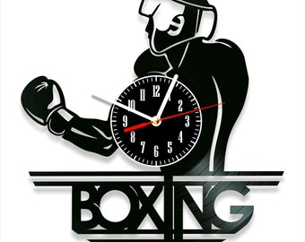 Reloj de pared de vinilo de boxeo personalizado: regalo moderno para la decoración del hogar