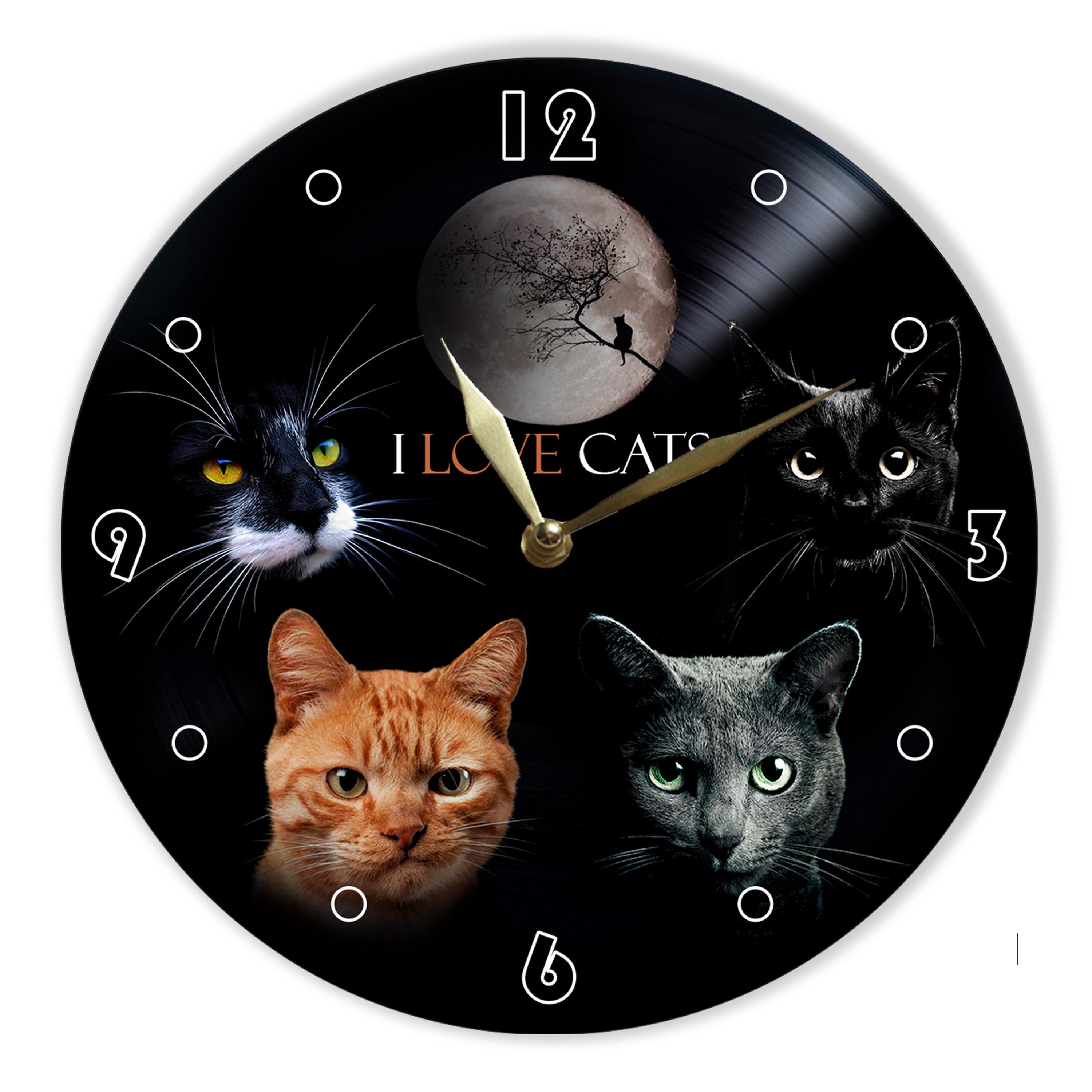 Orologio da parete con gatti in metallo Cattitude Arti e Mestieri elegante e originale