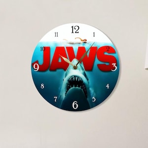 Shark Vinyl Record Wall Clock: Painted Modern Decor