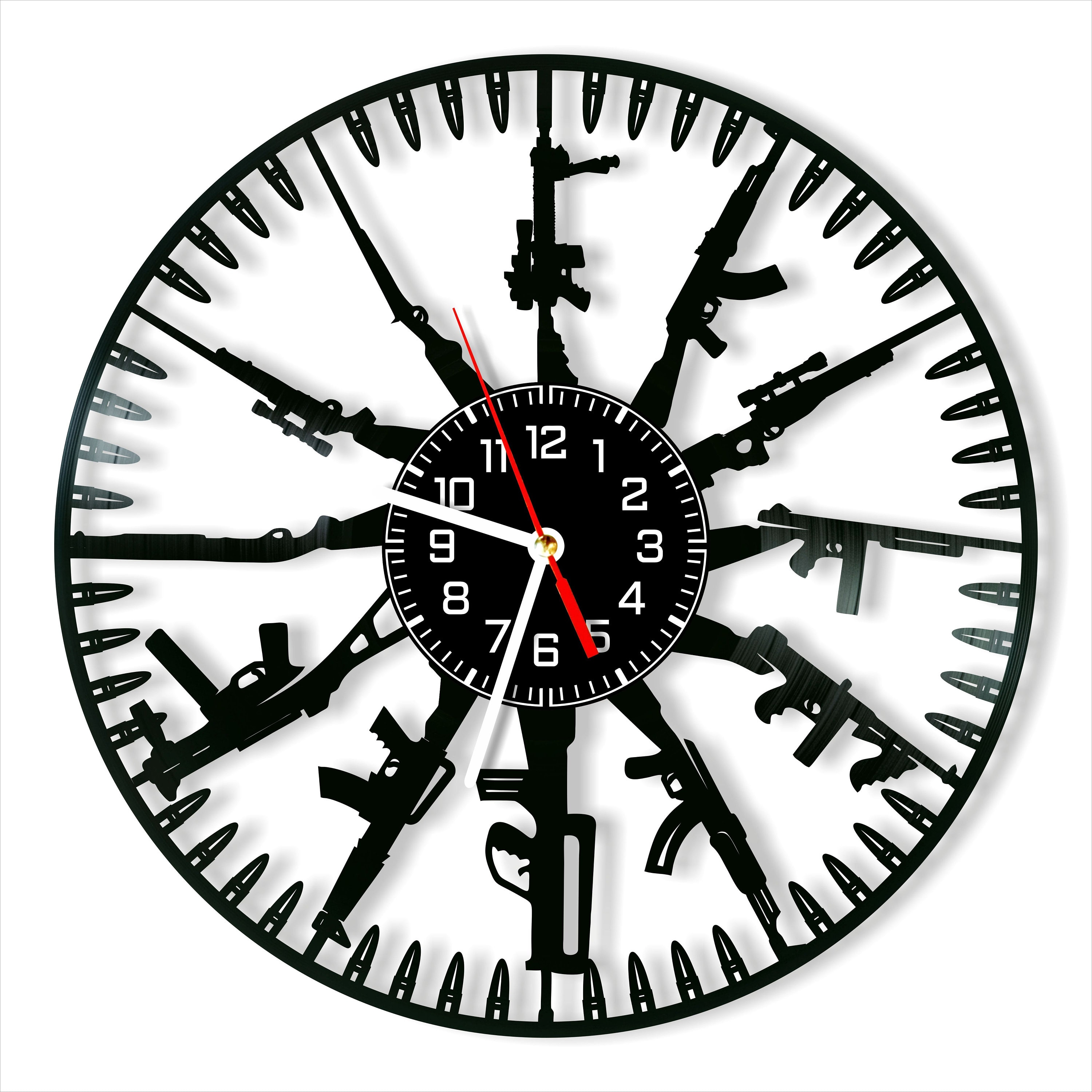 Gun Wall Clock 12\, image size:3000x3000