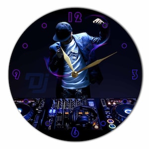 DJ Vinyl Record Wall Clock: Painted Modern Home Decor