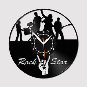 Rock Music Vinyl Record Wall Clock: Post-Punk Decor (12 inch)