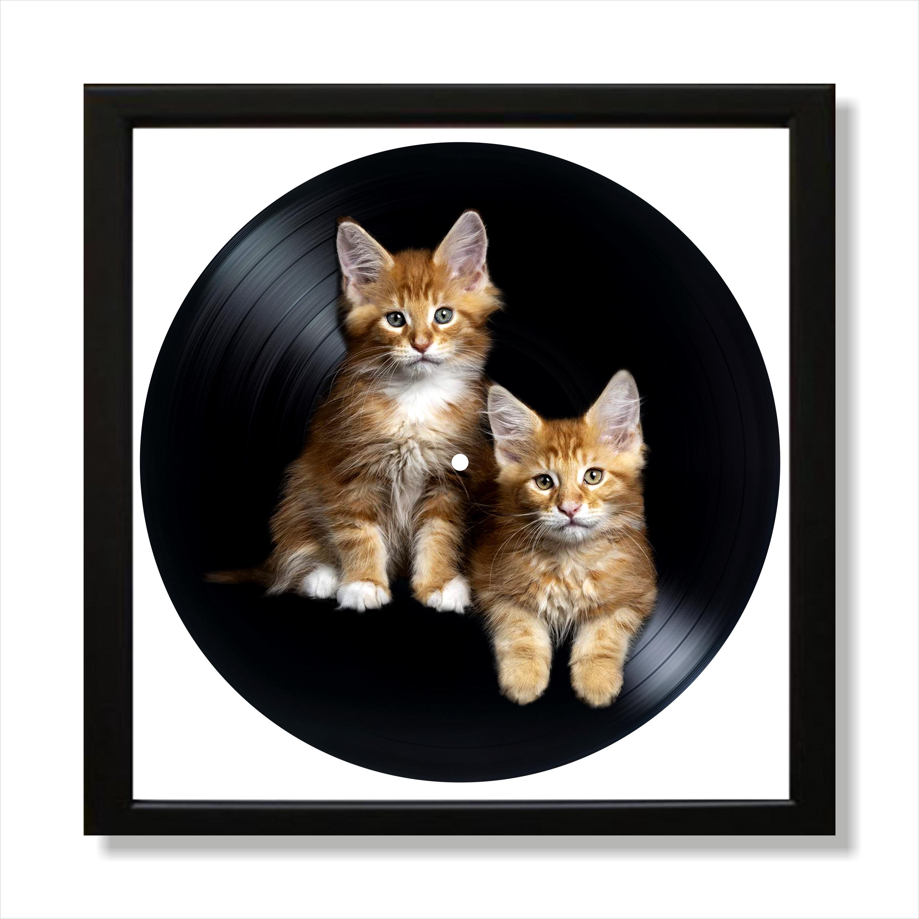 Orologio da parete in vinile con gatto dipinto - Gatti da parete - Miglior regalo per gli amanti dei gatti - Decorazione da parete originale